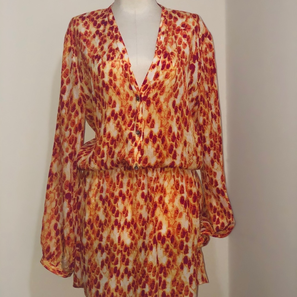 Alexis snake print silk shirt dress